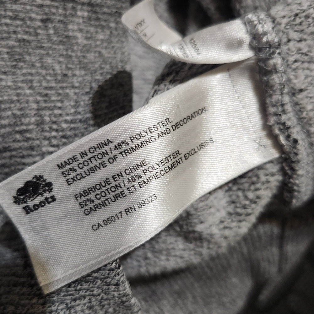 Roots Canada Charcoal Hoodie with Burgundy Maple Leaf - Picture 5 of 5